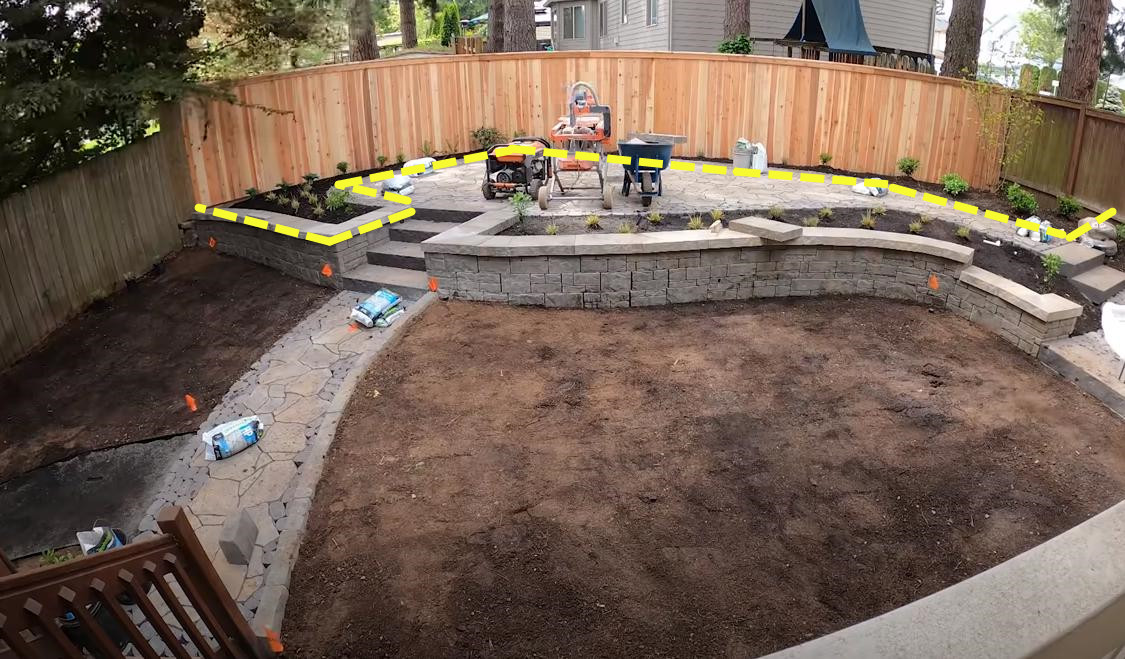 花园铺石板路效果图,院子石板路改造效果图