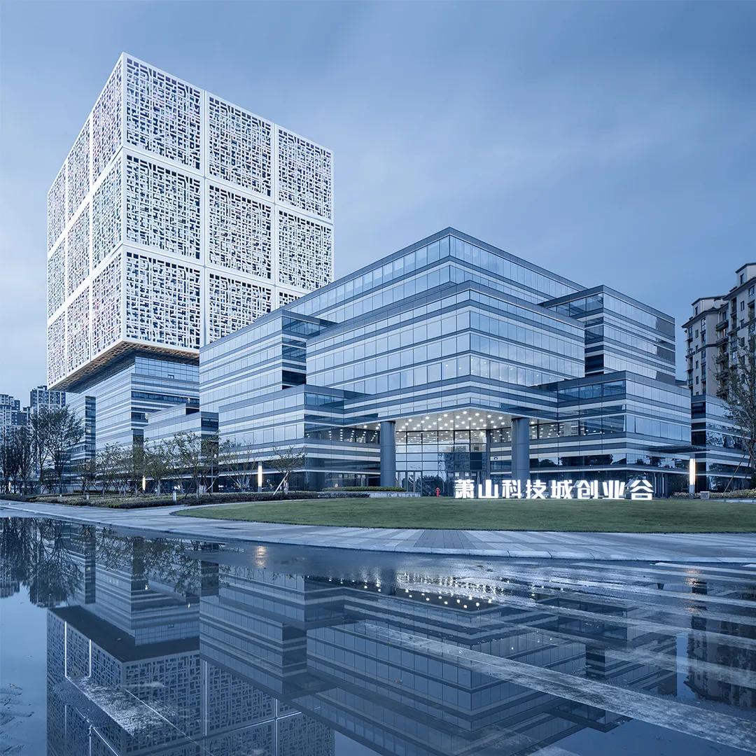 萧山科技城能量魔方夜景,萧山科技城创业谷魔方城