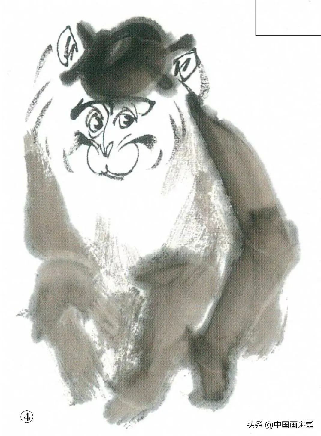 国画猴子入门教学,国画猴子简单的画法