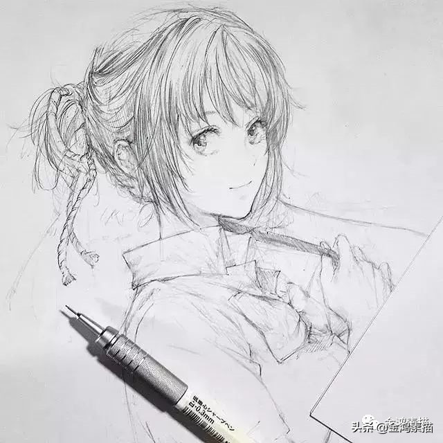 素描动漫人物古风,动漫人物素描简单