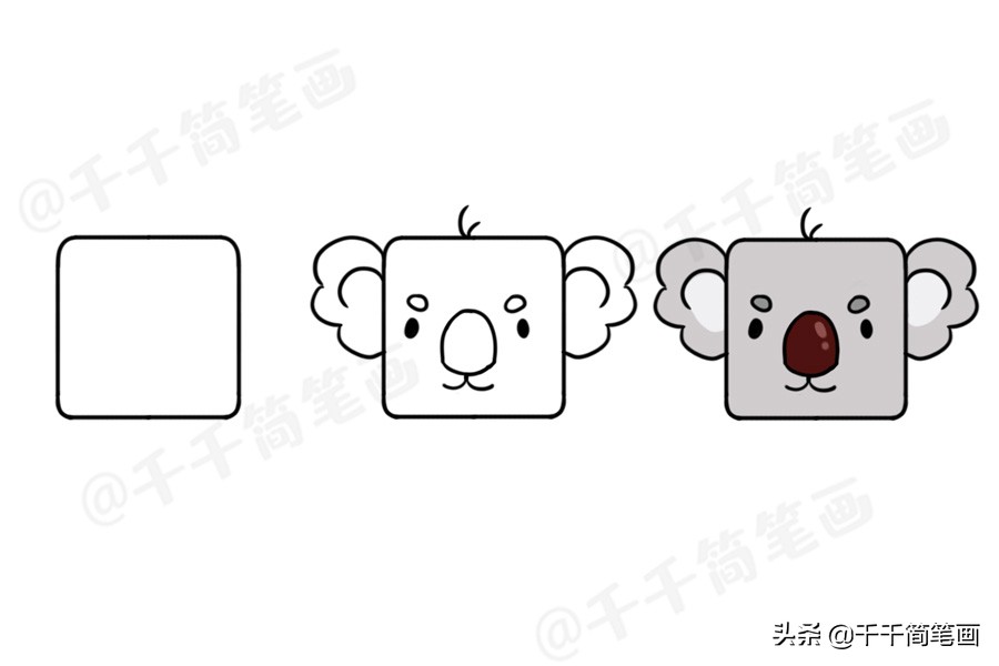100个动物简笔画老虎,用圆形画各种小动物简笔画