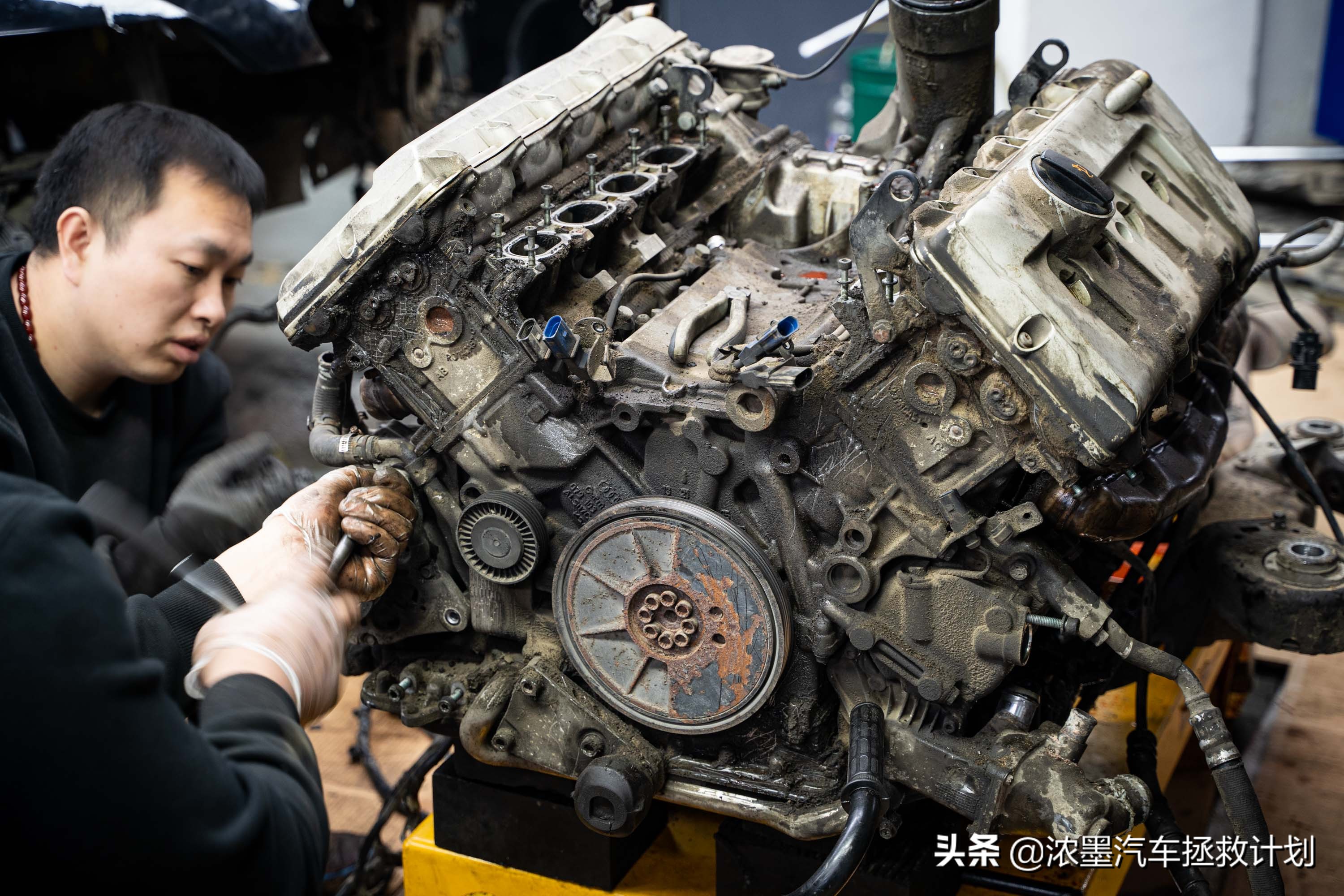 奥迪a6发动机大修全过程,翻新奥迪a6大修发动机