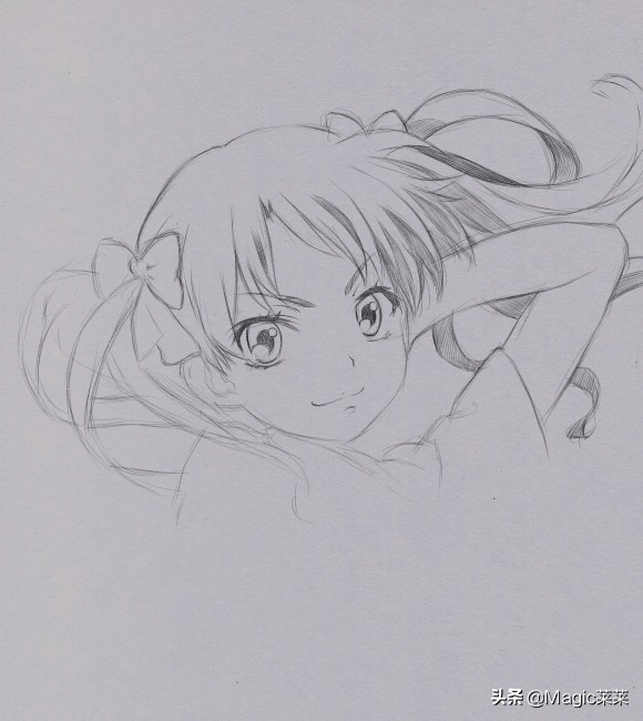 教你用铅笔手绘一张动漫人物白井黑子趁着周末画起来吧