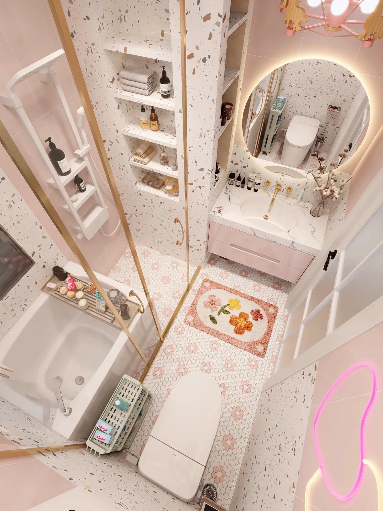 5平米浴室干湿分离,主卧4平米浴室干湿分离