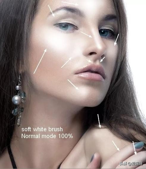 ps人像修图脸上阴影部分怎么提亮,ps女鞋人像图片后期修图教程