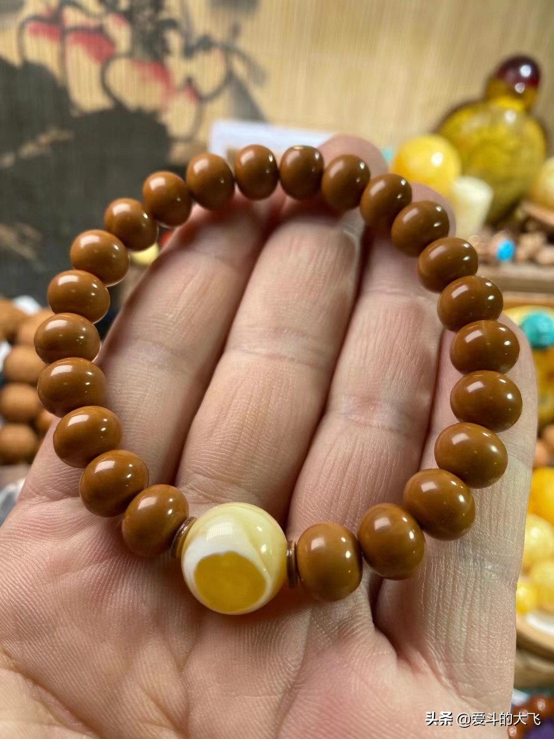 文玩手串单珠推荐,文玩算盘珠单圈手串搭配