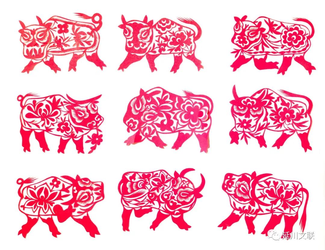 牛年送福手工作品,牛年送吉祥的手工剪纸窗花