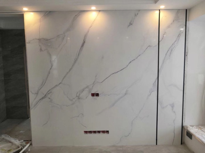 看到价格又犹豫了很久,仿大理石壁布背景墙价格