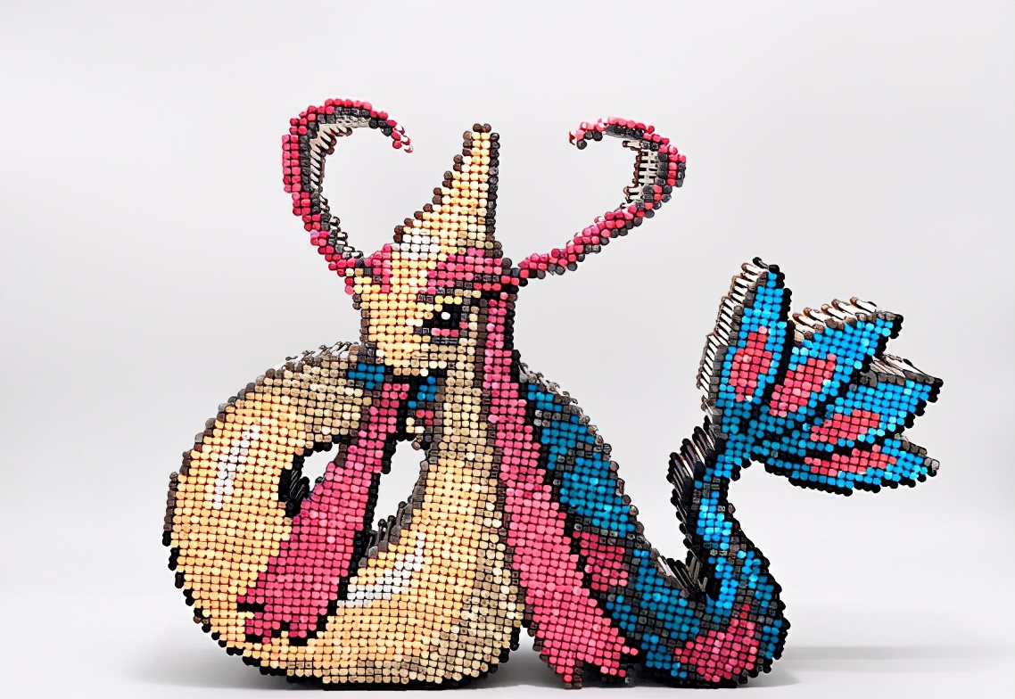 日本网友用棉花棒拼动漫角色模型，网友：切开一半能卖两份