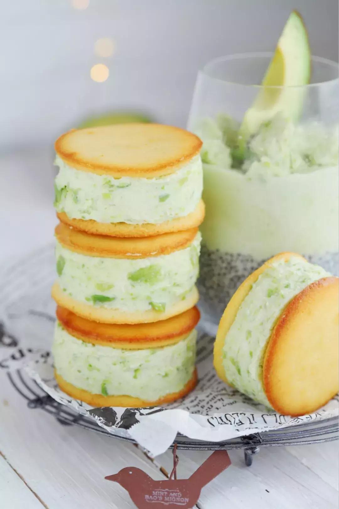 牛油果爆浆芝士三明治,牛油果三明治冰淇淋