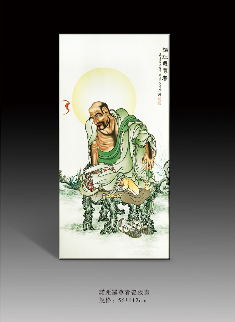 瓷器十八罗汉人物造像图片大全,达摩罗汉造像瓷器