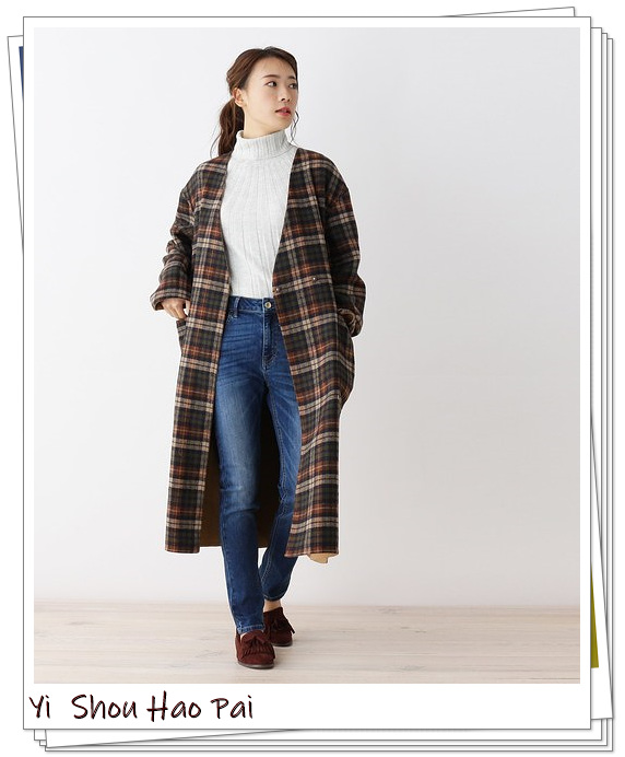 长款格子大衣配什么内搭最好看,没领的格子大衣配什么内搭