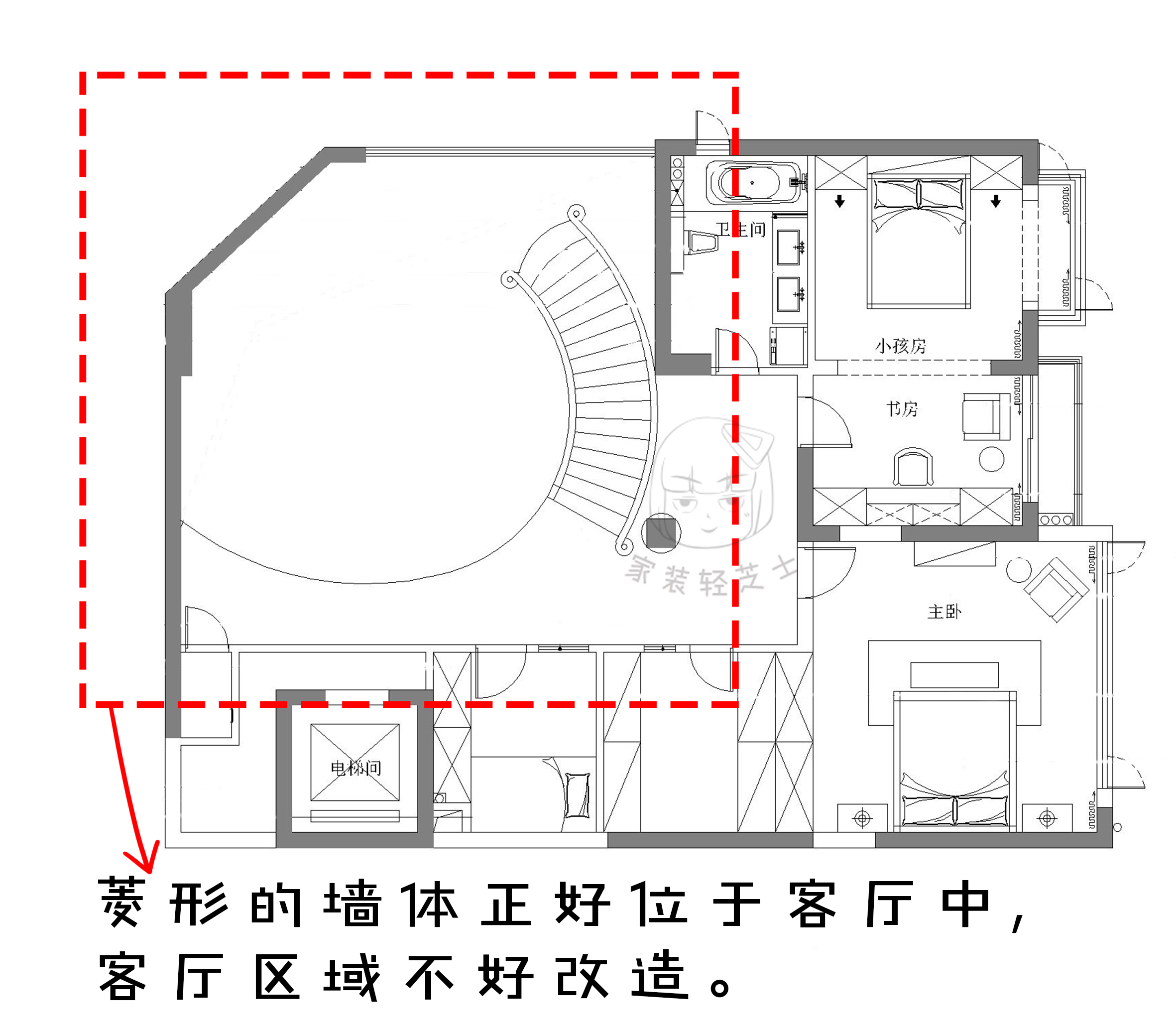 爆改常规户型,客厅异形户型改造方案