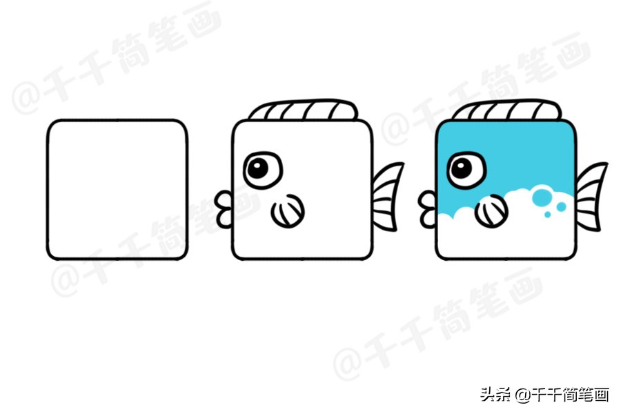 100个动物简笔画老虎,用圆形画各种小动物简笔画
