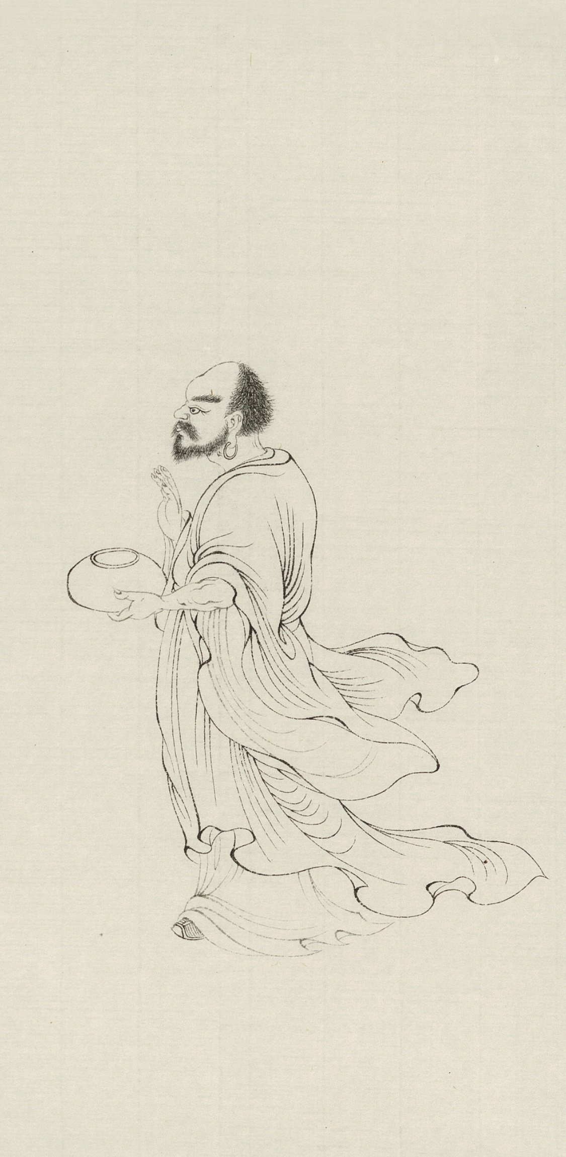 吕布白描绣像图,吕布白描画欣赏