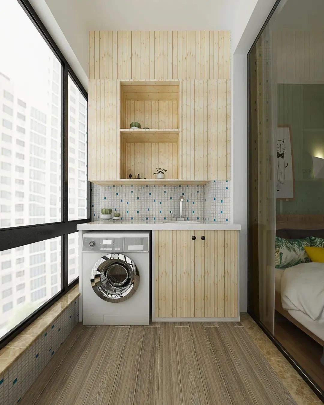 卧室带开放式阳台,卧室带阳台太大如何利用