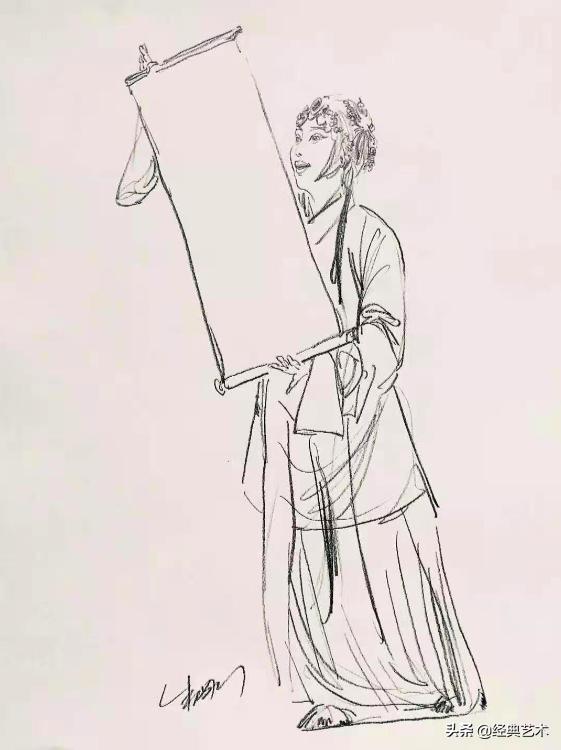 速写人物临摹图片戏曲,我与戏曲的一生