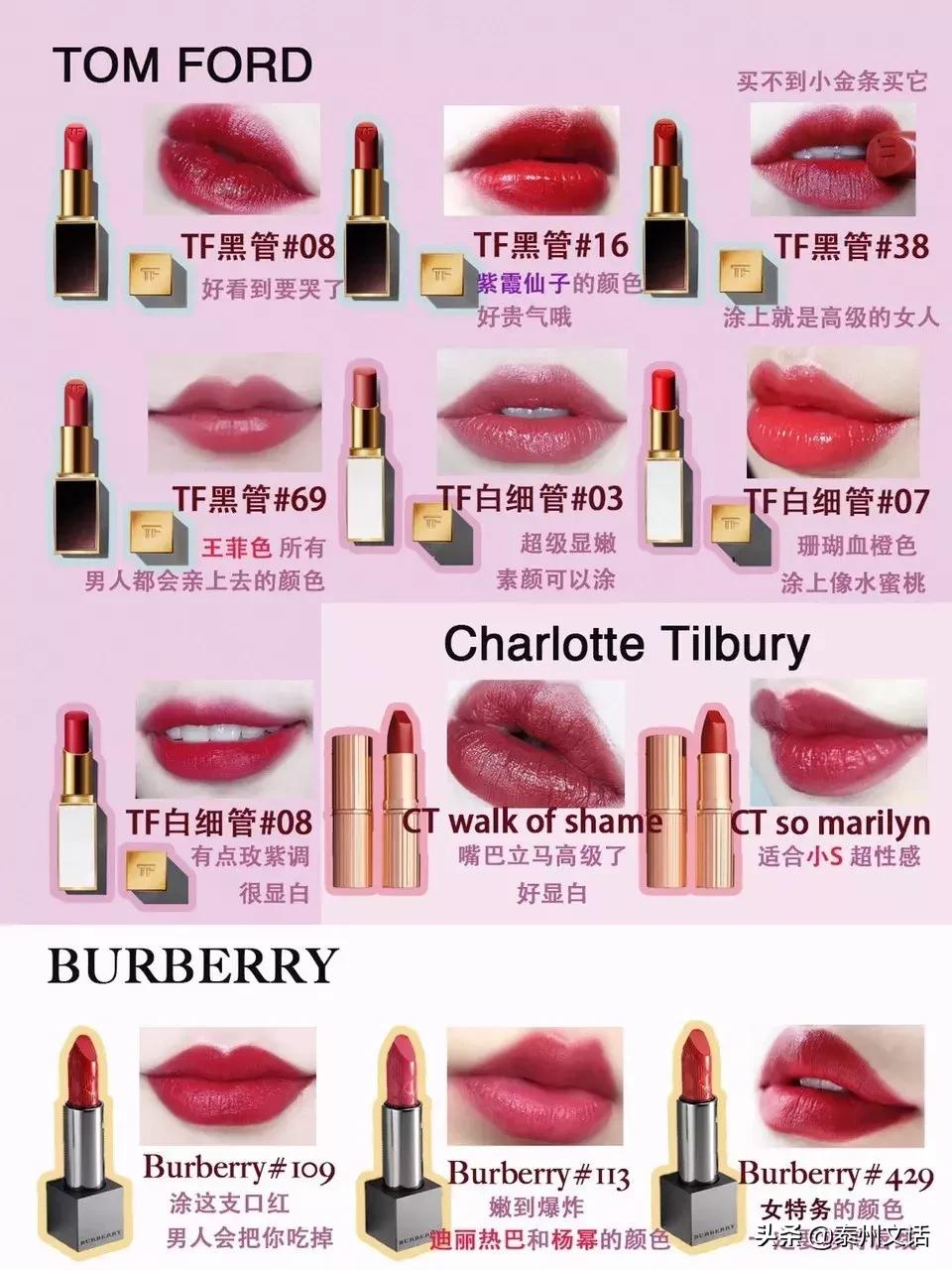 夏季大牌热门色号大全图片,各种大牌热门色号试色