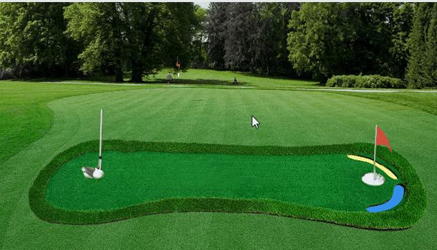 PowerPoint动画特效制作：打高尔夫练习果岭模拟高尔夫推杆切杆