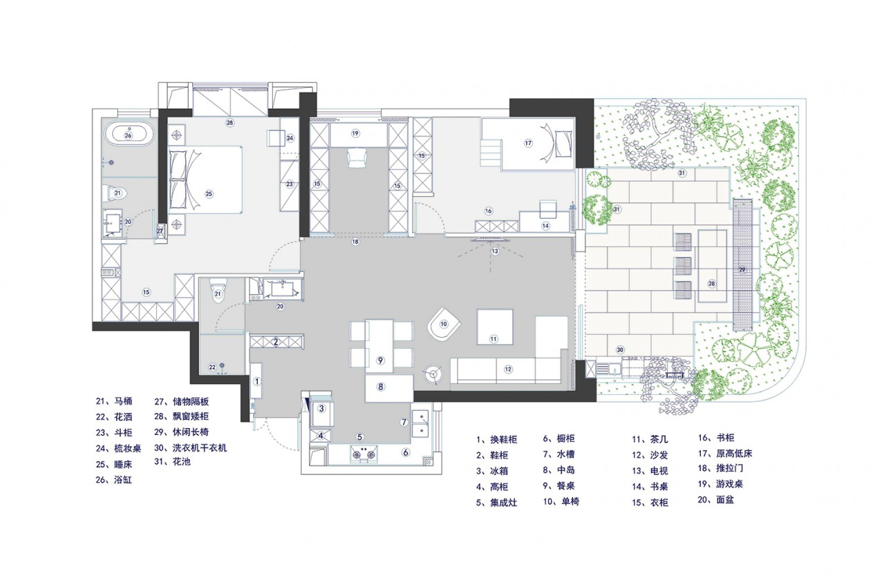 户外是如诗的日与森，室内是和暖的人与情原木家具定制案例