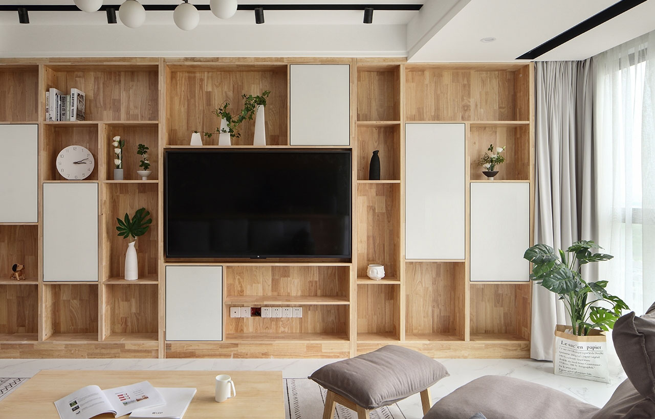 房子装修漂亮便捷的背景墙来啦,背景墙较短新中式效果图大全