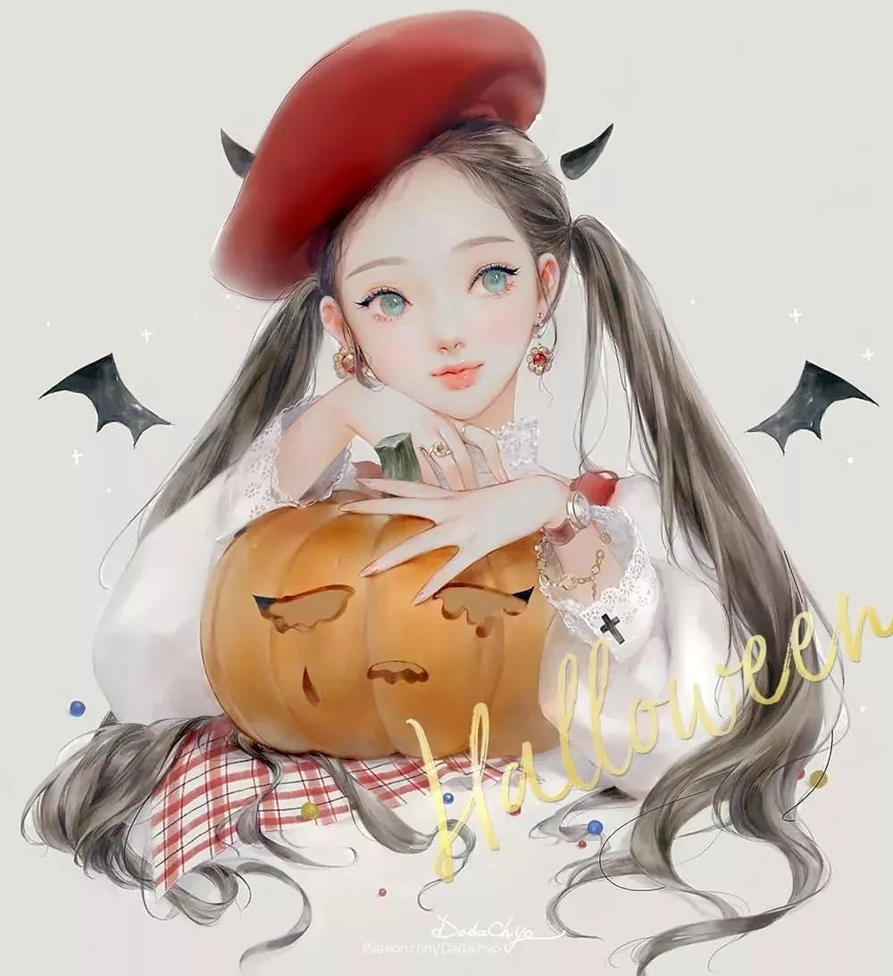 浓重的日式古风插画可爱又迷人,超有故事感的古风中国风插画