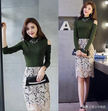 韩版露肩针织衫,洋气露肩上衣秋装条纹针织衫