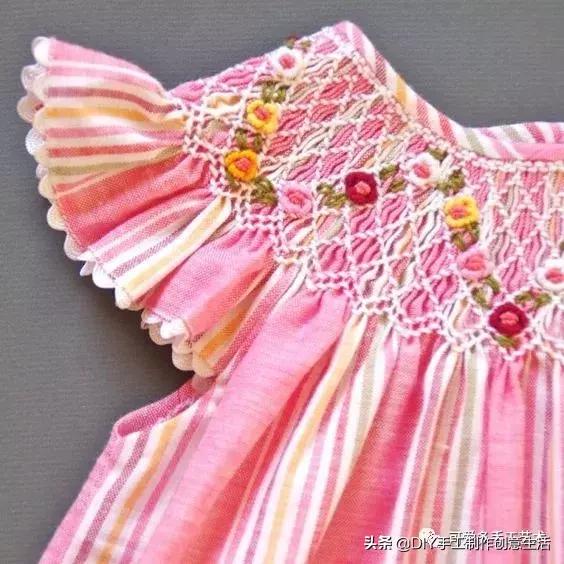 缩褶绣编织视频教程,棒针褶皱效果