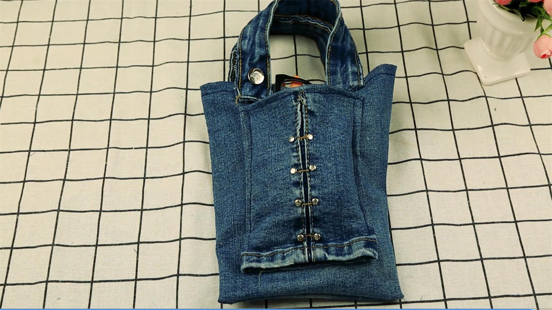 男式牛仔裤改造女款长裙的教程,过时的牛仔裤怎么改造好看