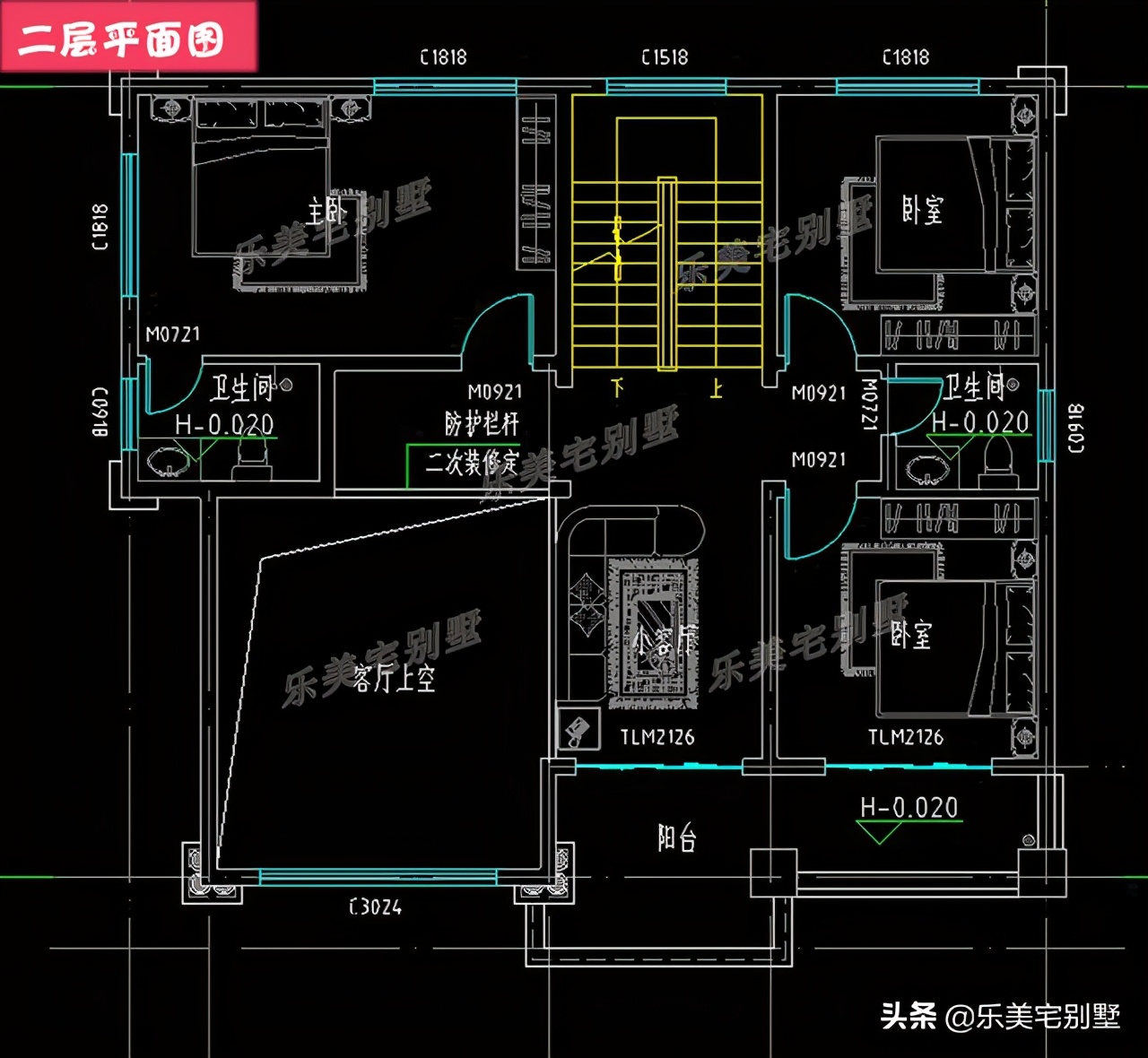 10x10米三层平顶别墅免费图纸,三层双拼复式9x10别墅户型图纸