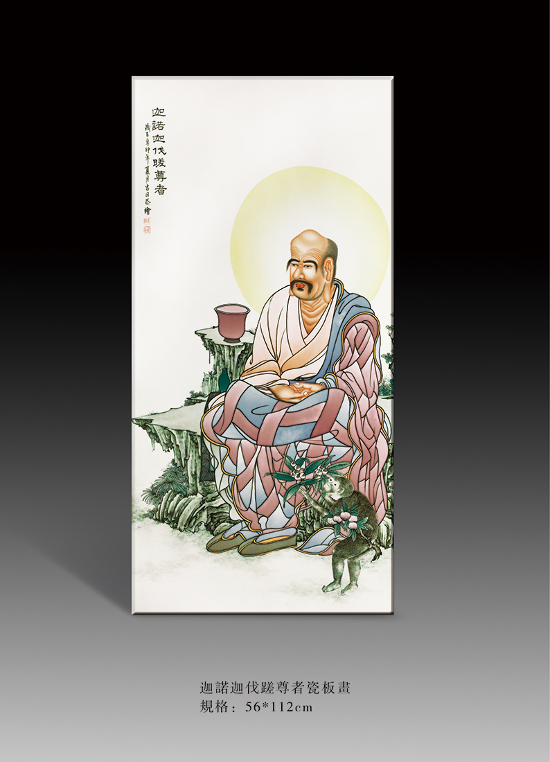 瓷器十八罗汉人物造像图片大全,达摩罗汉造像瓷器