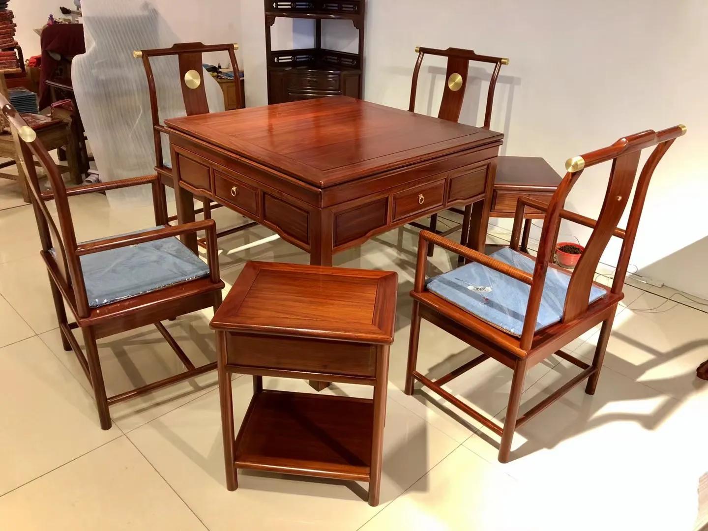 民国海派红木麻将桌卯榫结构,古董麻将桌如何安装