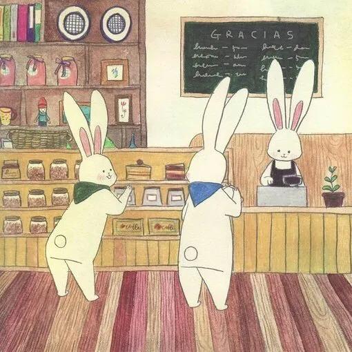 韩国插画师可爱兔子,插画师兔子