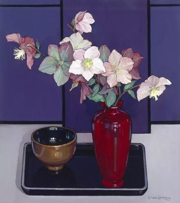 她72岁，画了50多年的画，花儿在她笔下都有了个性