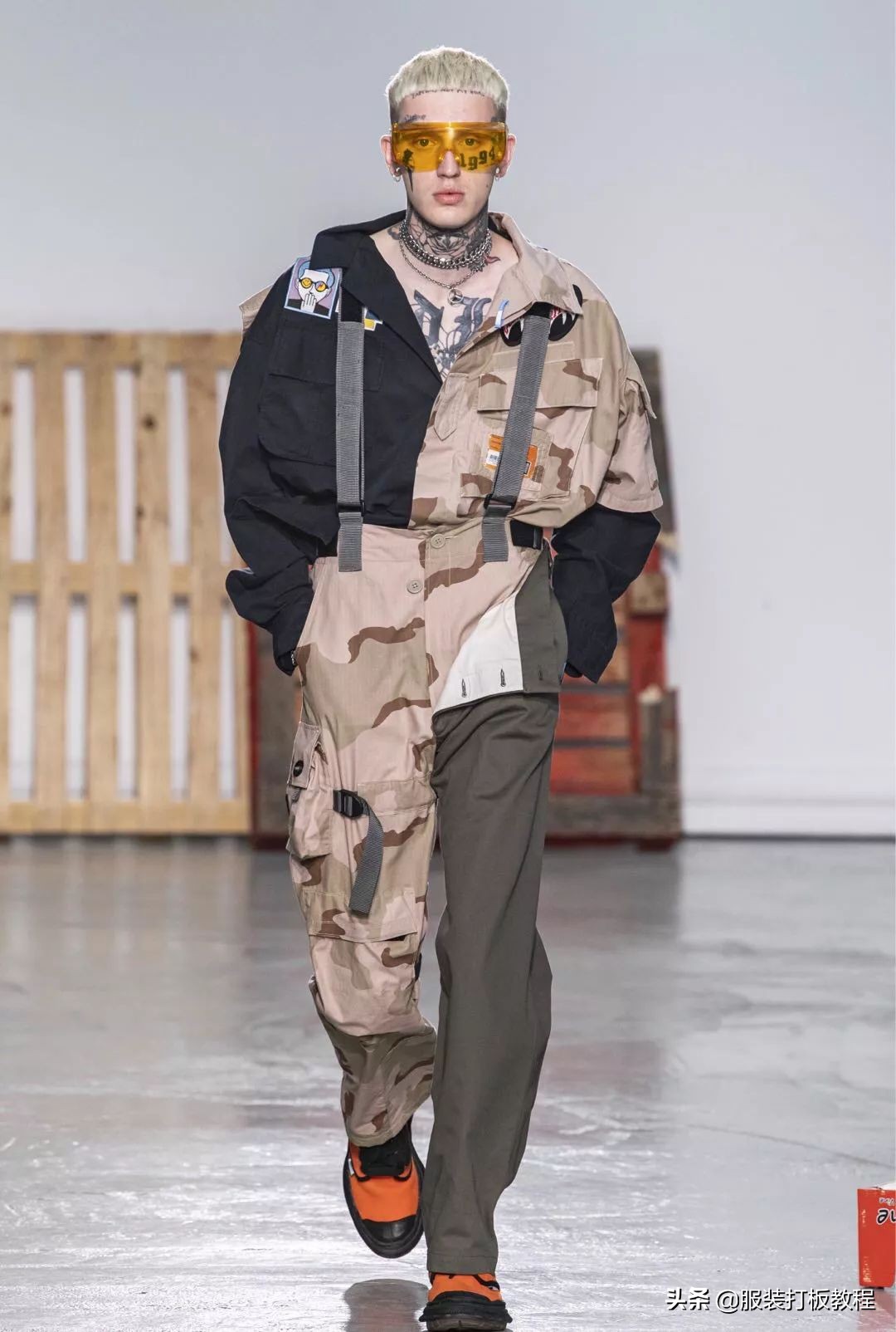 拼接设计潮流套装,拼接服装系列款式图大全