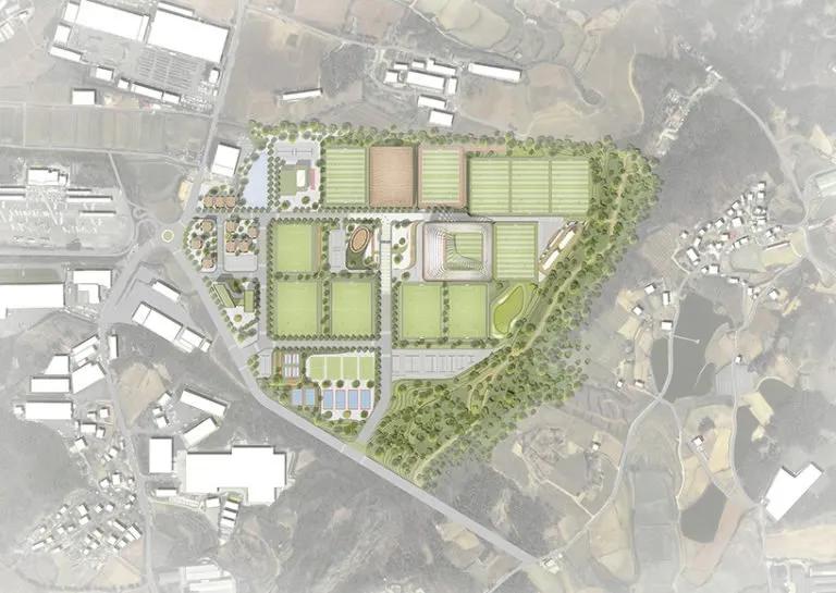 韩国足球国家训练基地,韩国足球场效果图