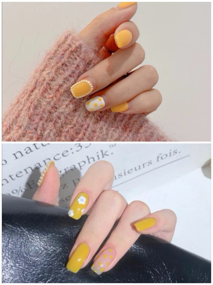 黄色美甲图片简称“黄片”