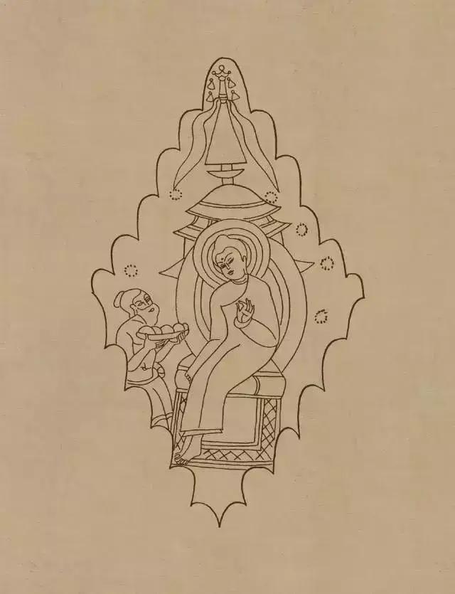 敦煌画线稿描摹,敦煌壁画白描勾线教程