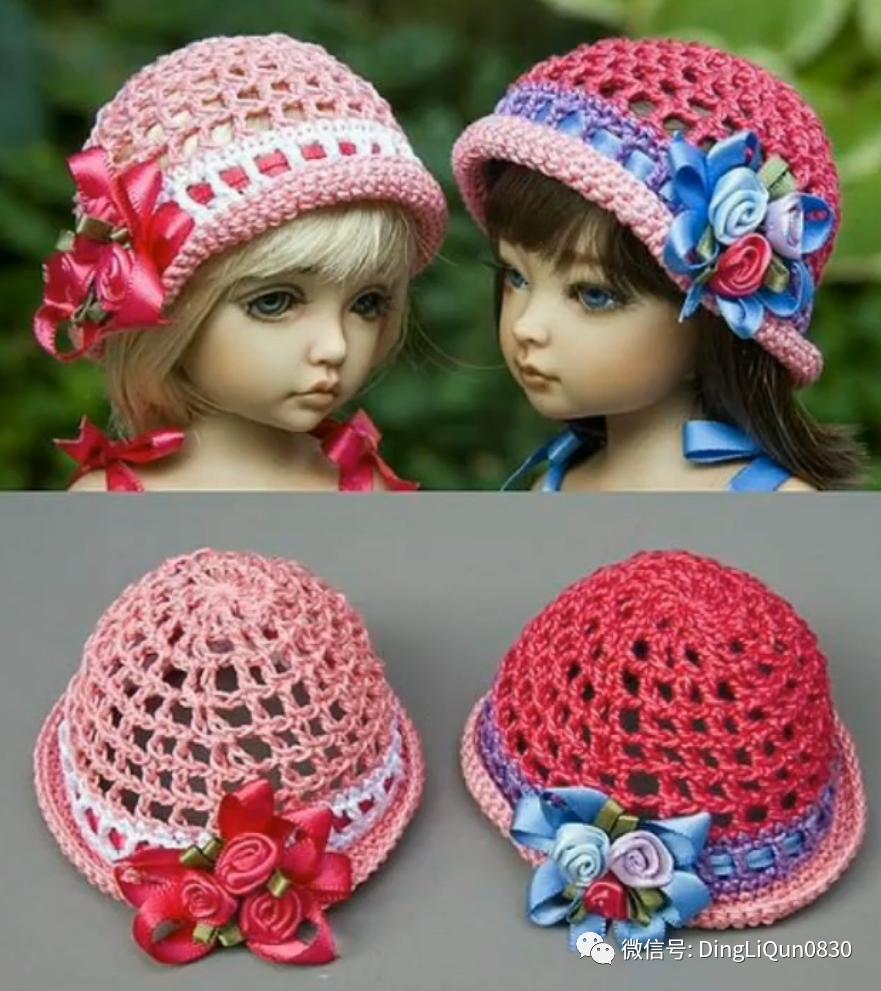 拼色帽子花样钩织教程冰丝线,双色线搭配的帽子钩织教程