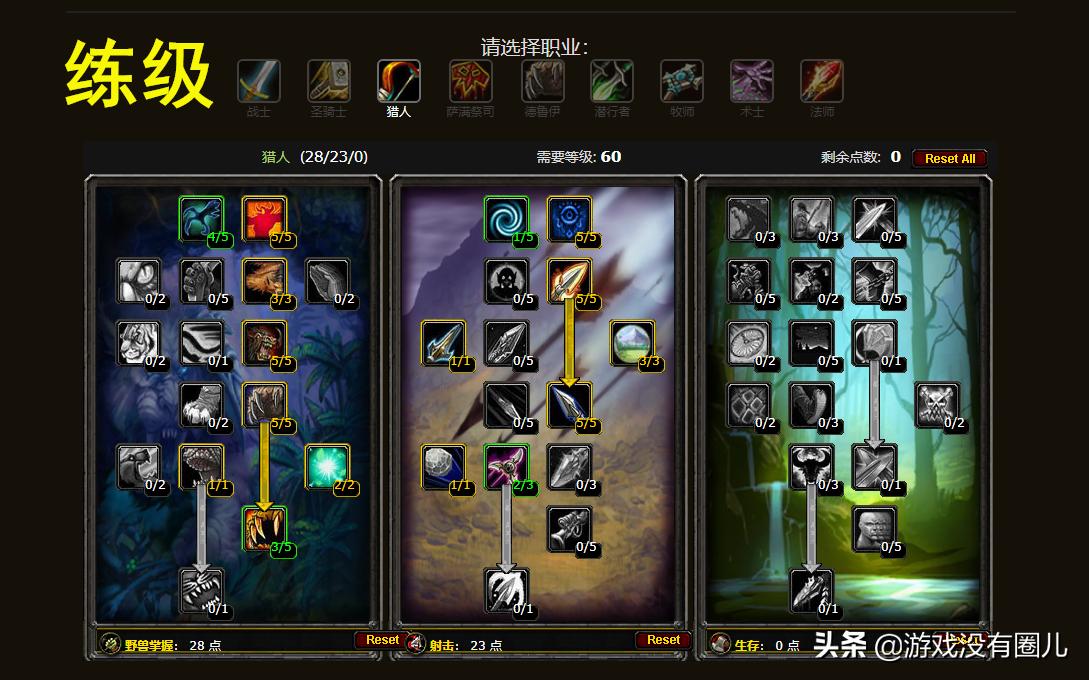 魔兽怀旧服猎人选种族,魔兽怀旧服猎人天赋推荐