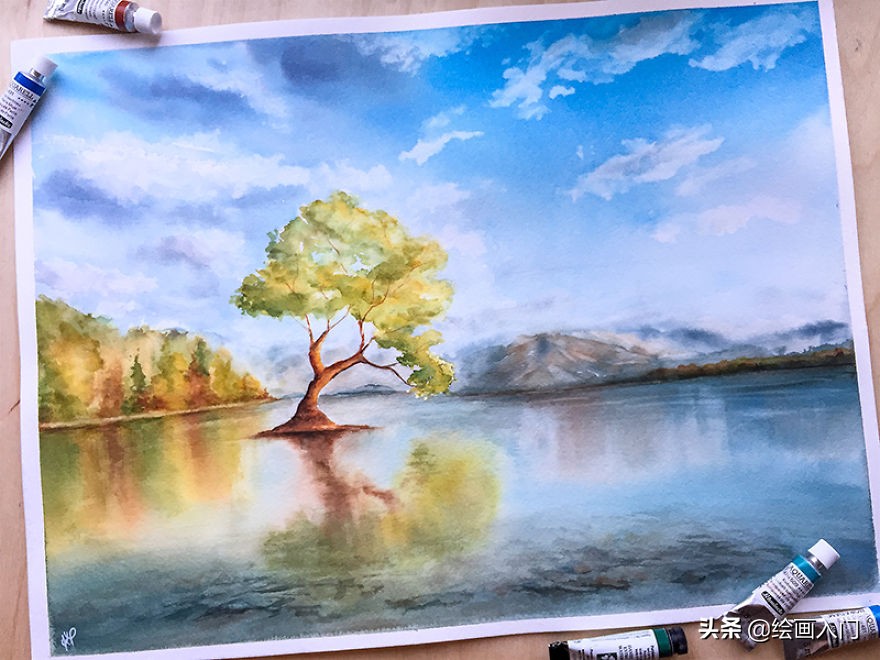 如何用画笔画出好看的图画,一幅优秀的水彩画创作过程欣赏