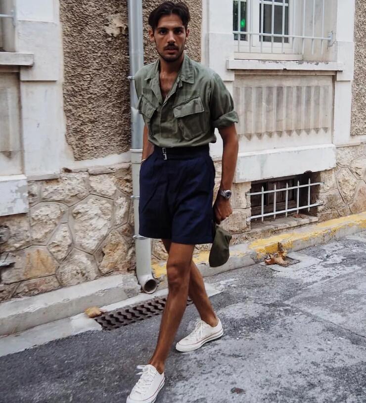 4分短裤军装男休闲,男士连帽工装短裤