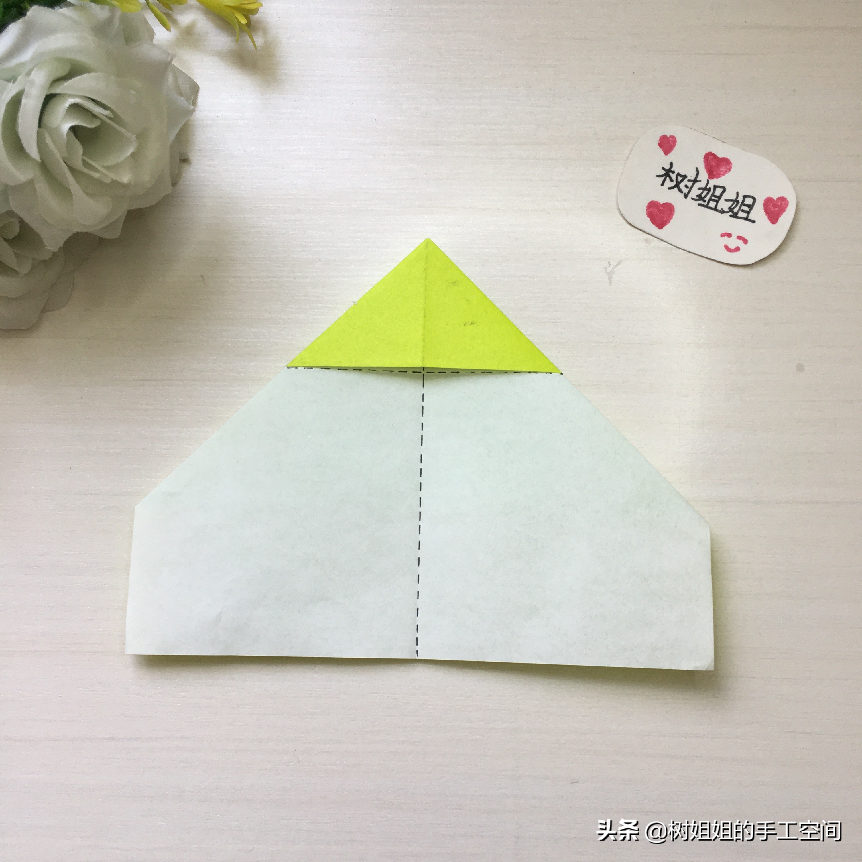 实用好看的书签折纸教程,折纸爱心书签大正方形纸