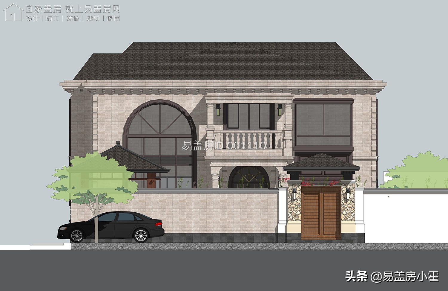 农村自建房2层欧式别墅设计,面宽10米欧式风格二层小别墅