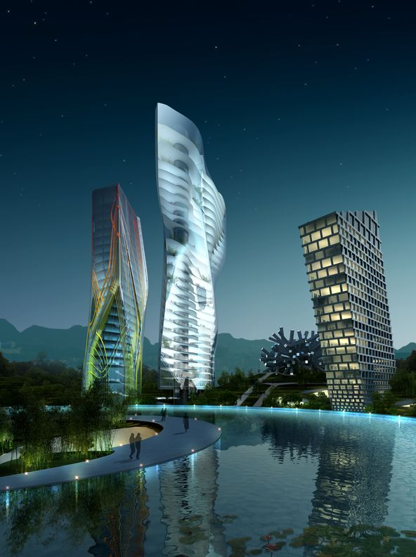 高层建筑素材科技感,高层建筑效果图素材