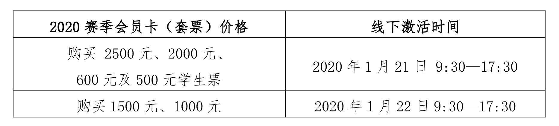 广州恒大淘宝足球俱乐部2020赛季会员卡(套票)充值续费公告