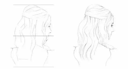 头发怎么画出层次感素描,素描侧脸头发画法教程