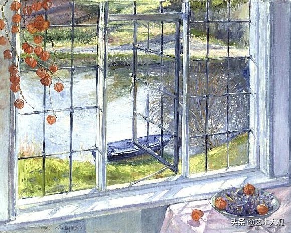 窗外的风景绘画油画,手工油画教程窗外的风景