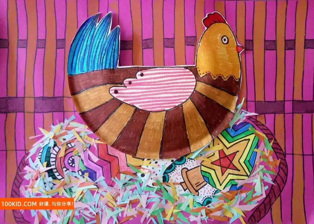 怎样画母鸡下蛋,儿童画画母鸡下蛋创意绘画