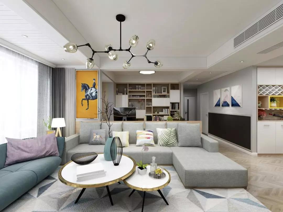 80平米二室一厅北欧风格设计图,80平方小户型装修北欧两室一厅